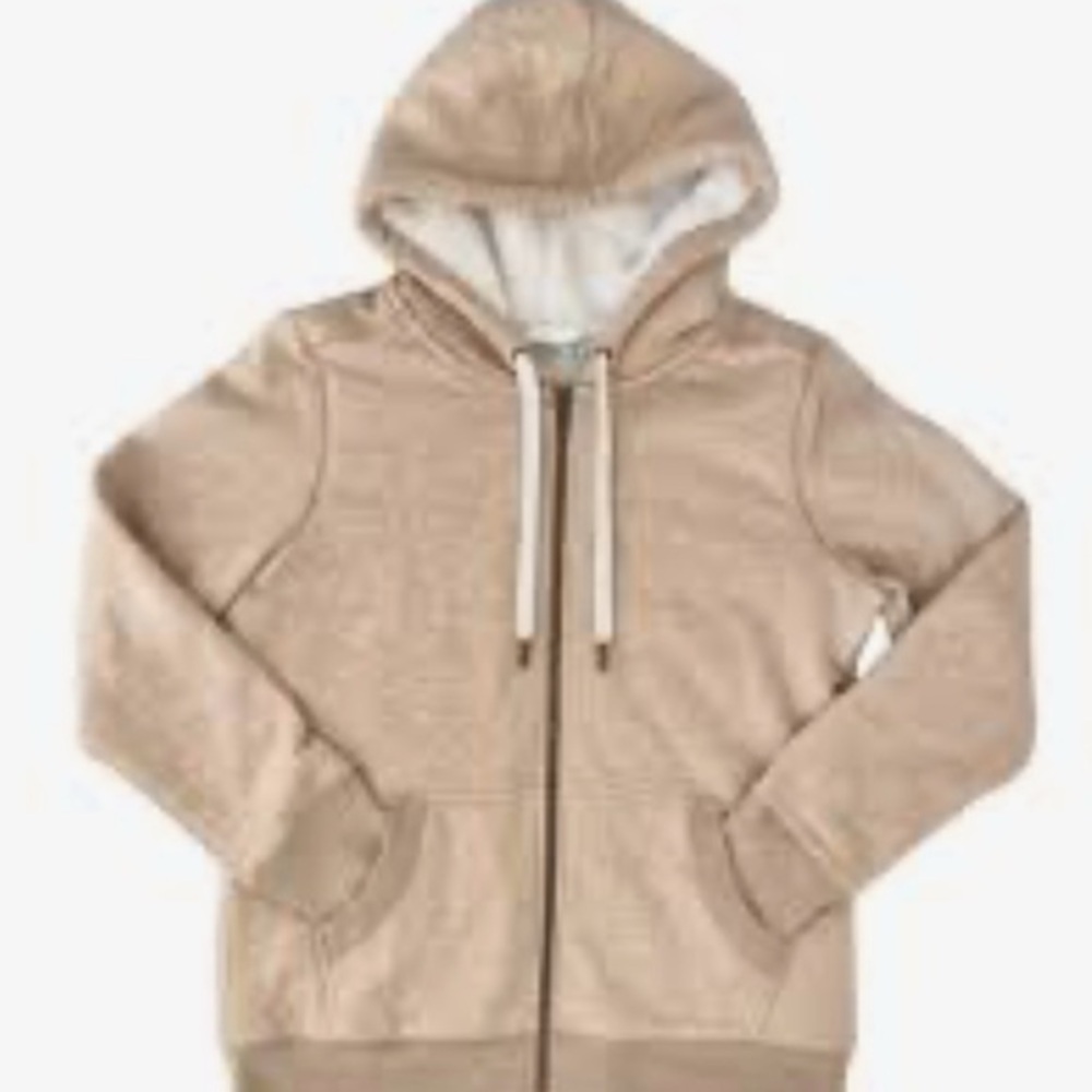 L.L. Bean Beige sherpa lined Hoodie Jacket size small
